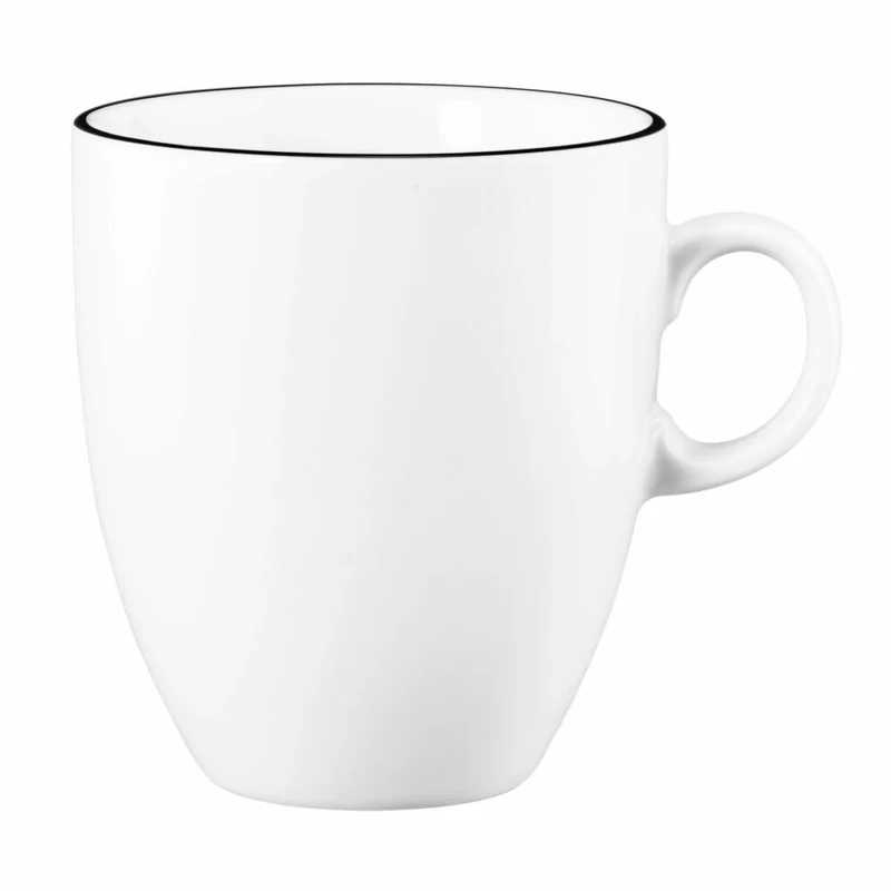Seltmann Weiden Modern Life Becher, Kaffeebecher, Teetasse, Tasse, Porzellan, Black Line, 400 ml, 001.758878
