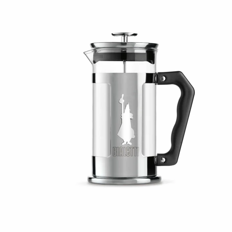 Bialetti Kaffeebereiter Preziosa 350 ml, Kaffeekanne, French Press, Kaffeepresse, Glas, Silber, K3160