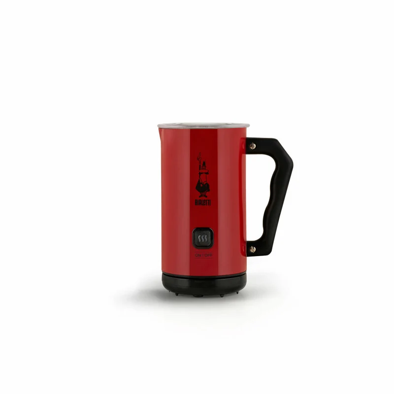Bialetti Milchaufschäumer Elettric Mk02, 300ml, Elektrisch, Milchschäumer, Milch, Latte, Edelstahl, Rot, 4431