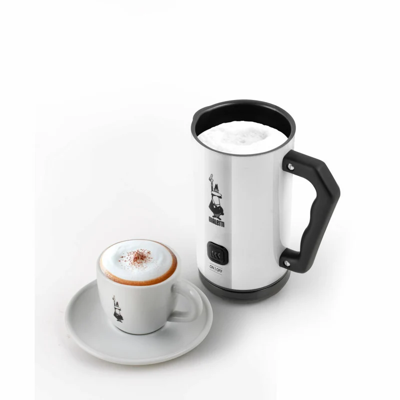 Bialetti Milchaufschäumer Elettric Mk02, 300ml, Elektrisch, Milchschäumer, Milch, Latte, Edelstahl, Weiß, 4432