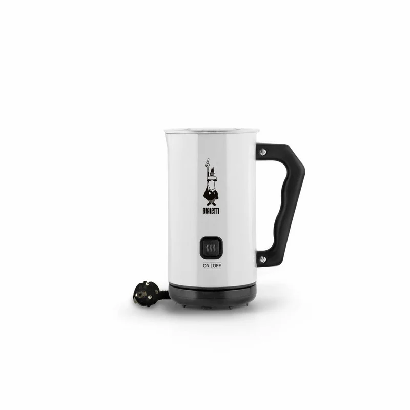 Bialetti Milchaufschäumer Elettric Mk02, 300ml, Elektrisch, Milchschäumer, Milch, Latte, Edelstahl, Weiß, 4432