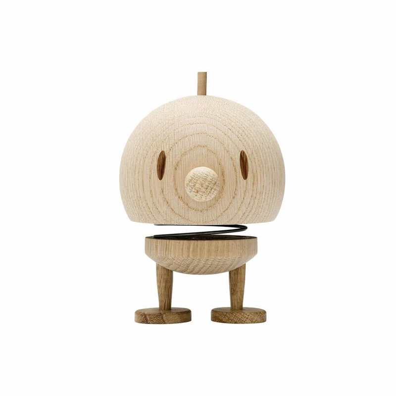 Hoptimist Dekofigur Bumble M Raw Oak, Wackelfigur, Eichenholz, Hellbraun, 10.8 cm, 27552