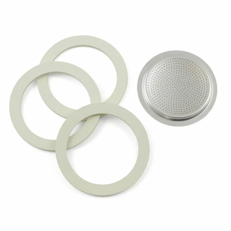 Bialetti Dichtung und Filter für Espressokocher 1 Tasse, Ersatzteil, Ersatz, Dichtungsring, Ø 51 mm, 800031