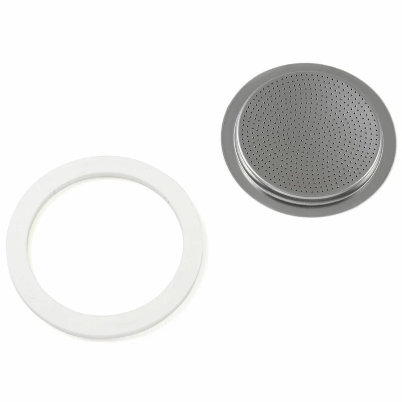 Bialetti Dichtung und Filter für Espressokocher Moka Express / New Moka Induction / Brikka, Ersatzteil, Ersatz, Dichtungsring, Ø 79 mm, 800040
