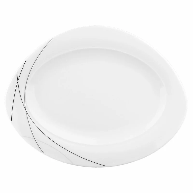 Seltmann Weiden Trio Platte Oval, Servierplatte, Servierteller, Porzellan, Highline, 30.6 x 23.9 cm, 001.692279