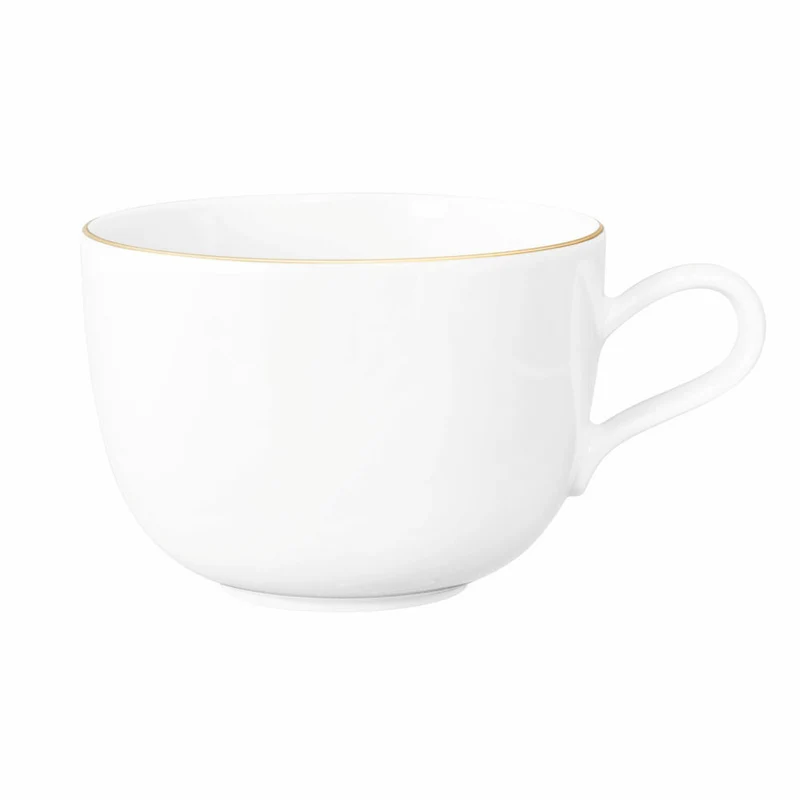 Seltmann Weiden Liberty Milchkaffeeobertasse, Milchkaffeetasse, Kaffeetasse, Kaffee Tasse, Porzellan, Goldrand, 400 ml, 001.765027