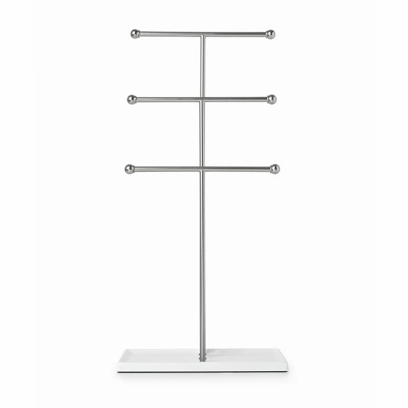 Umbra Schmuckbaum Trigem, Schmuckständer, Stahl, Weiß / Nickel, 48 cm, 1017310-491