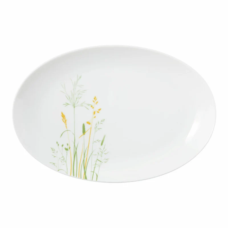 Seltmann Weiden Liberty Platte Oval, Servierplatte, Servierteller, Porzellan, Meadow Grasses Green, 31.1 x 21.1 cm, 001.768789