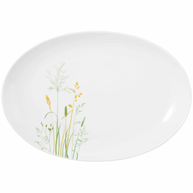 Seltmann Weiden Liberty Platte Oval, Servierplatte, Servierteller, Porzellan, Meadow Grasses Green, 35.1 x 24.2 cm, 001.768790