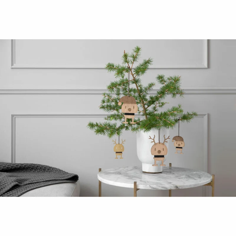 Hoptimist Medium Reindeer Ornament, 2er Set, Rentier Anhänger, Weihnachten, Dekoidee, Dekoration, Eichenholz, 13.5 cm, 26372