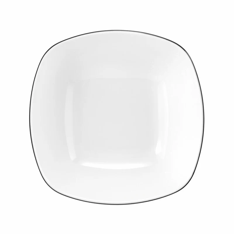 Seltmann Weiden Lido Dessertschale Eckig, Schale, Schüssel, Porzellan, Black Line, 15 x 15 cm, 001.755570