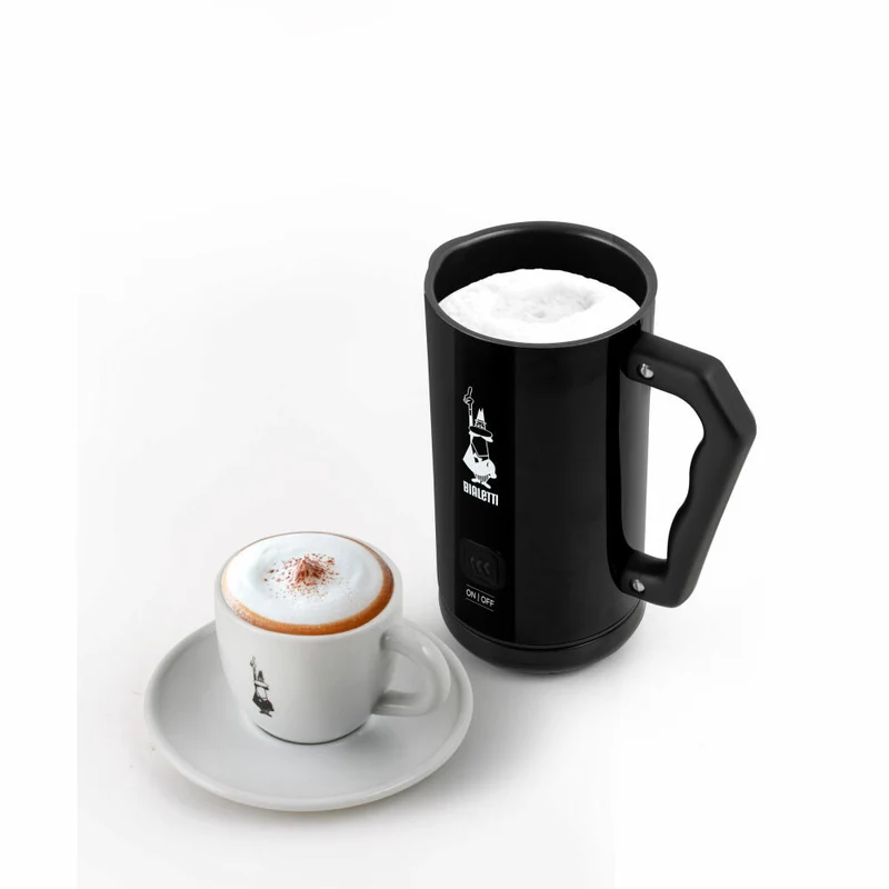 Bialetti Milchaufschäumer Elettric Mk02, 300ml, Elektrisch, Milchschäumer, Milch, Latte, Edelstahl, Schwarz, 4433