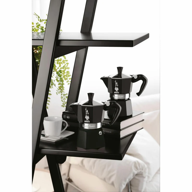 Bialetti Espressokocher Moka Express Color für 1 Tasse, Espresso, Espressokanne, Kaffeebereiter, Aluminium, Schwarz, 60 ml, 4951
