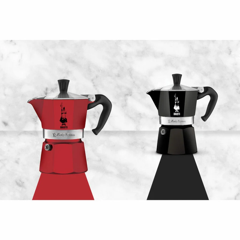 Bialetti Espressokocher Moka Express Color für 6 Tassen, Espresso, Espressokanne, Kaffeebereiter, Aluminium, Schwarz, 270 ml, 4953