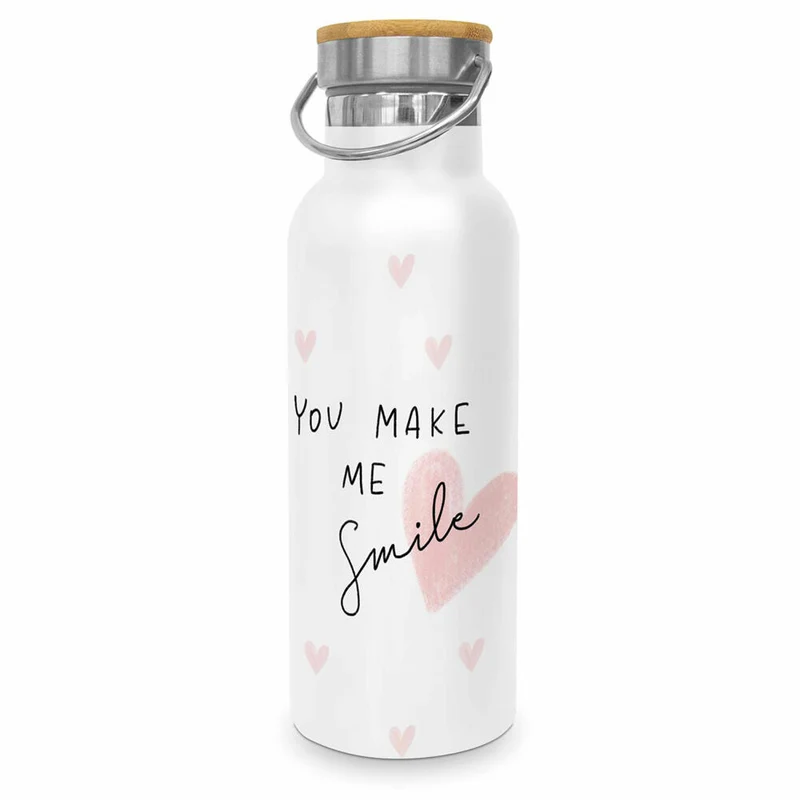 PPD Make me Smile Steel Bottle, Isolierflasche, Trinkflasche, Wasserflasche, Flasche, Edelstahl, 500 ml, 471342