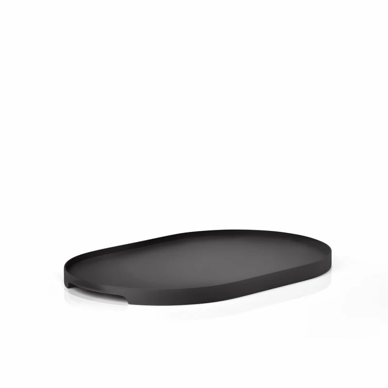 Zone Denmark Tablett Singles, Oval, Serviertablett, Dekotablett, Metall / Eisen, Black, 35 x 23 cm, 12956