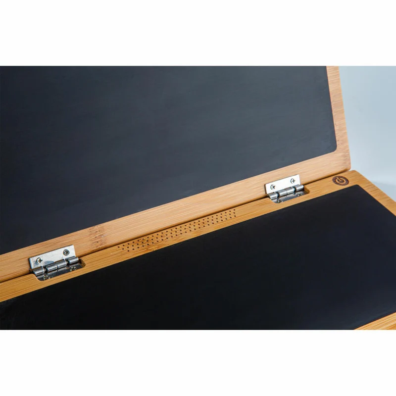 Donkey Products Maltafel I-Wood in Notebook-Form, Kreidetafel mit Kreide, Bambus, Metall, Braun, Schwarz, 28 x 19.5 cm, 900306