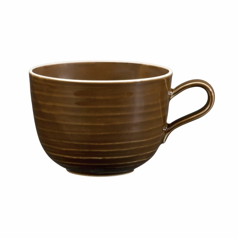 Seltmann Weiden Terra Milchkaffeeobertasse, Milchkaffeetasse, Kaffeetasse, Kaffee Tasse, Porzellan, Erdbraun, 400 ml, 001.765000