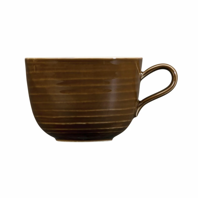 Seltmann Weiden Terra Milchkaffeeobertasse, Milchkaffeetasse, Kaffeetasse, Kaffee Tasse, Porzellan, Erdbraun, 400 ml, 001.765000