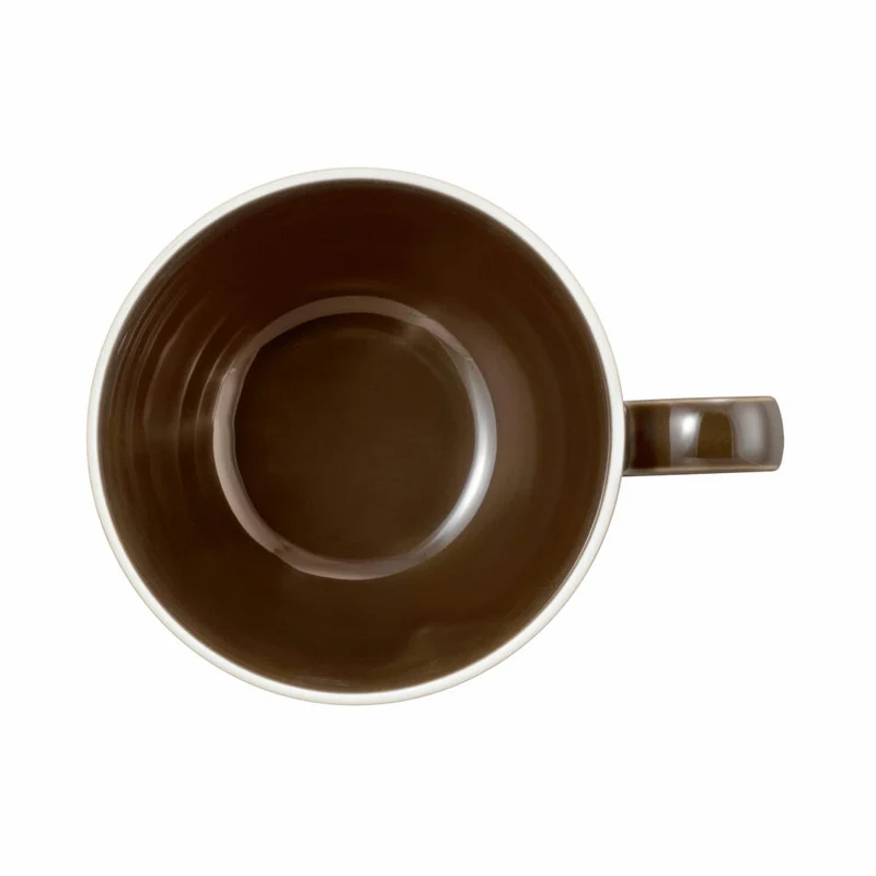 Seltmann Weiden Terra Milchkaffeeobertasse, Milchkaffeetasse, Kaffeetasse, Kaffee Tasse, Porzellan, Erdbraun, 400 ml, 001.765000