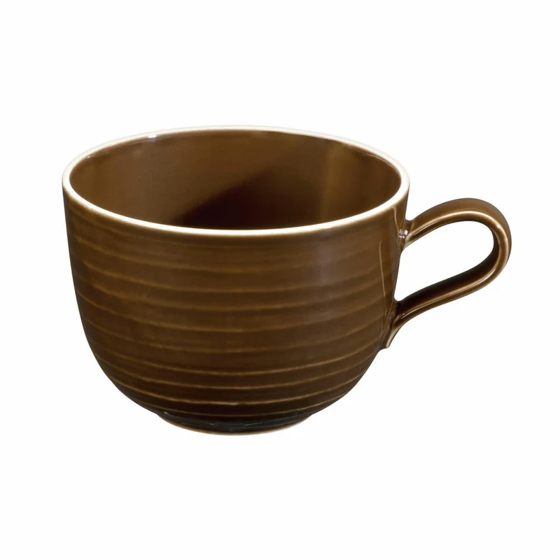 Seltmann Weiden Terra Milchkaffeeobertasse, Milchkaffeetasse, Kaffeetasse, Kaffee Tasse, Porzellan, Erdbraun, 400 ml, 001.765000
