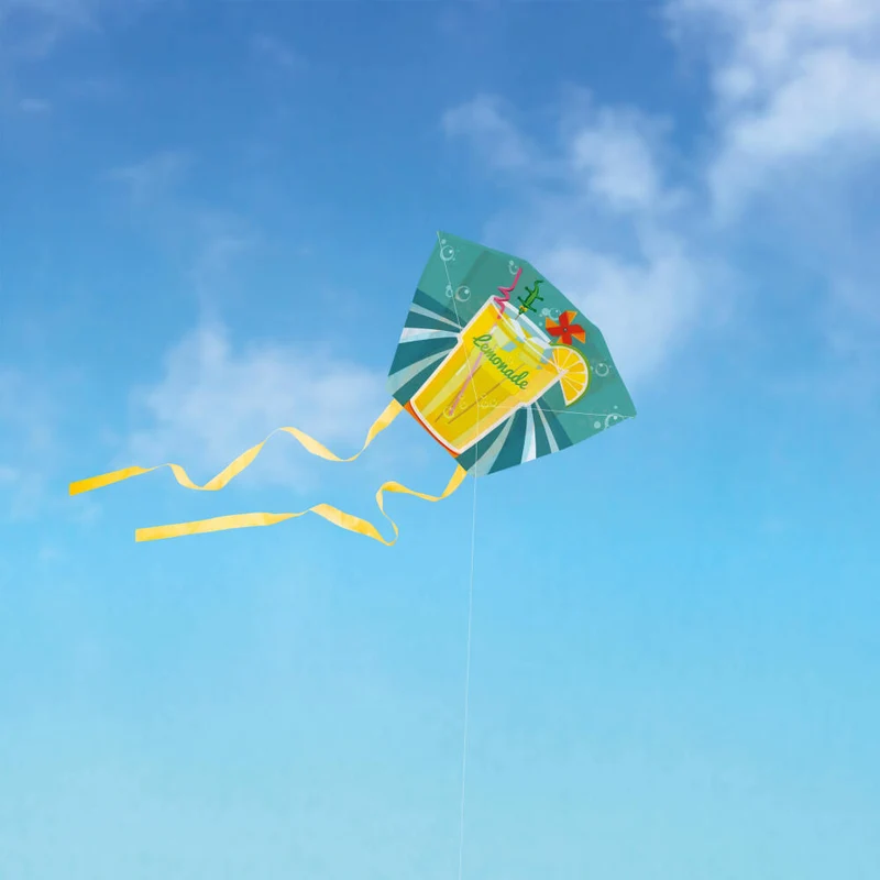 Donkey Products Flugdrache Mini Kite - LemonAir, Drachen in Dose, Polyester, Blech, Bunt, 45 x 33 x 25 cm, 340007