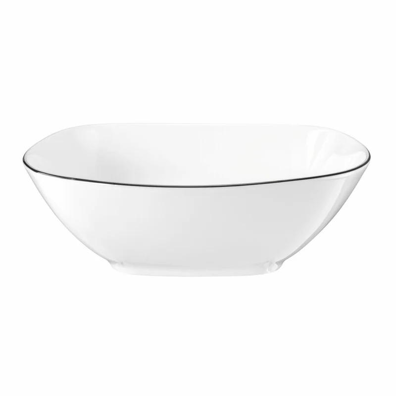 Seltmann Weiden Lido Schüssel Eckig, Servierschale, Schale, Porzellan, Black Line, 20.2 cm, 001.755571