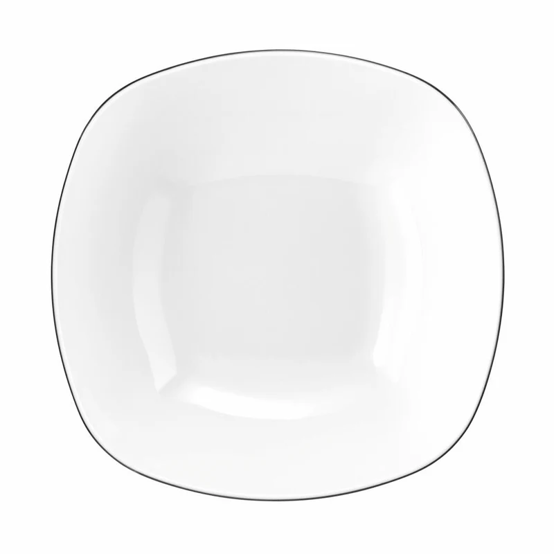 Seltmann Weiden Lido Schüssel Eckig, Servierschale, Schale, Porzellan, Black Line, 20.2 cm, 001.755571