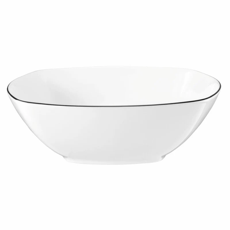 Seltmann Weiden Lido Schüssel Eckig, Servierschale, Schale, Porzellan, Black Line, 24.7 cm, 001.755572