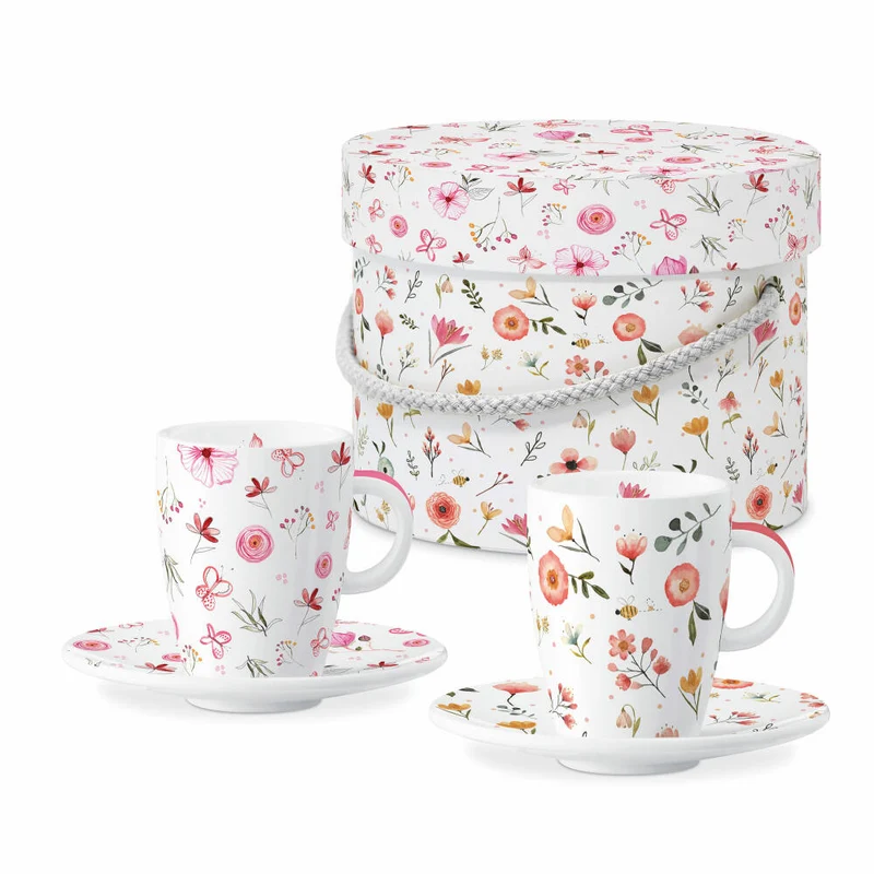 PPD Oh Happy Day E-Cup, 2er Set, Espressotasse, Espresso Tasse, in Geschenkbox, New Bone China, 80 ml, 162900775
