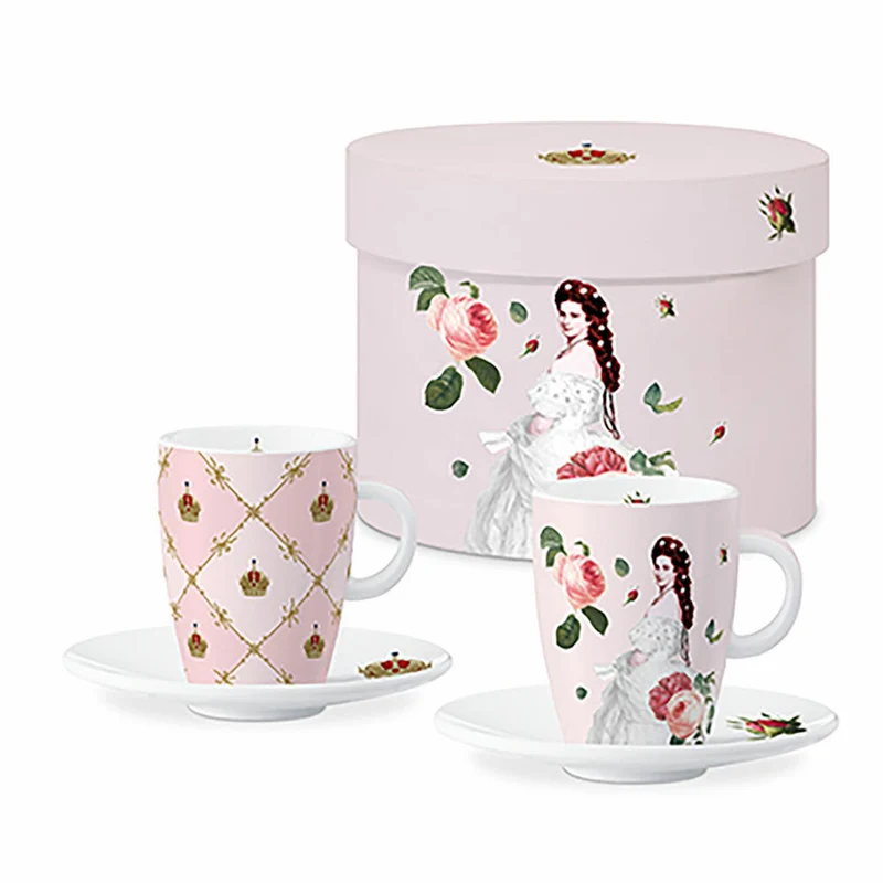 PPD Sisi and Vienna E-Cup, 2er Set, Espressotasse, Espresso Tasse, in Geschenkbox, New Bone China, 80 ml, 162902344