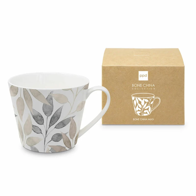 PPD Scandic Leaves white Bone China Mug, Tasse, Becher, Kaffeebecher, Teetasse, Bone China, 400 ml, 163602356