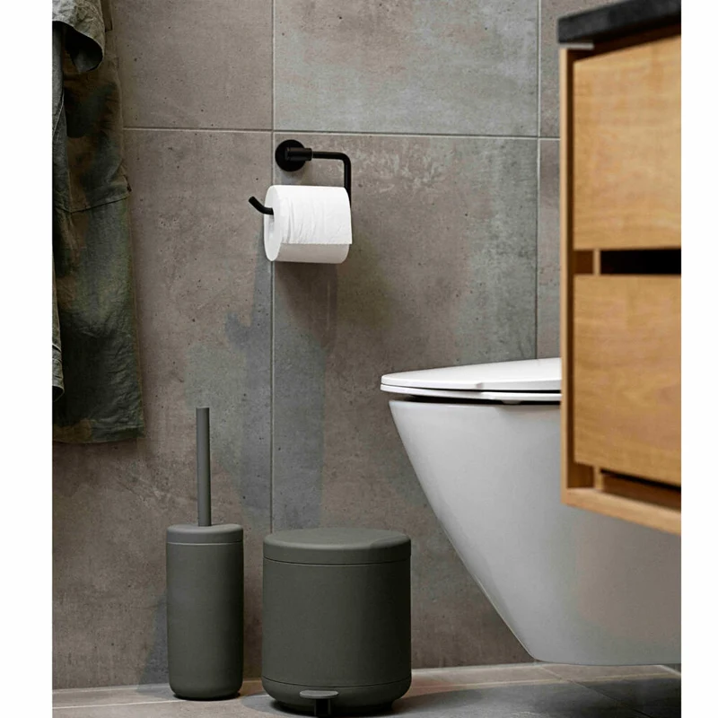 Zone Denmark Toilettenbürste Ume, Toilettenbürstengarnitur, WC-Garnitur, Klobürste, Steinzeug, Olive green, 26432
