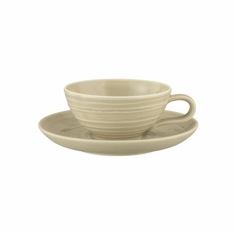 Seltmann Weiden Terra Teeobertasse, Teetasse, Tee Tasse, Porzellan, Sandbeige, 140 ml, 001.772222