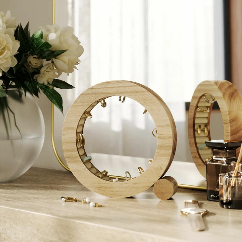 Umbra Schmuck-Organizer Ferris, Ringaufbewahrung, Eschenholz, Natur, 19 cm, 1021415-390