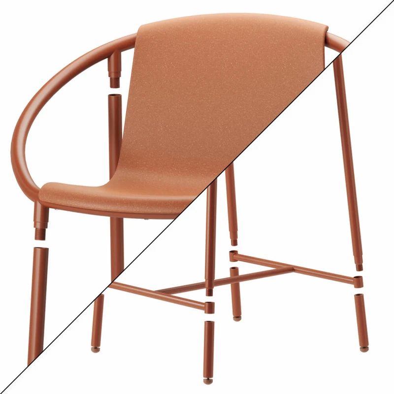 Umbra Barstuhl Ringo, Barhocker, hoher Stuhl, Stahl, Kunststoff, Terracotta Braun, 90 cm, 1020873-1258