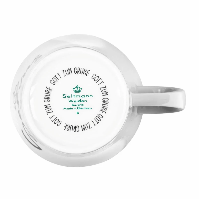 Seltmann Weiden Diva Becher Servus Bayernbecher, Kaffeebecher, Teetasse, Tasse, Porzellan, 400 ml, 001.771704
