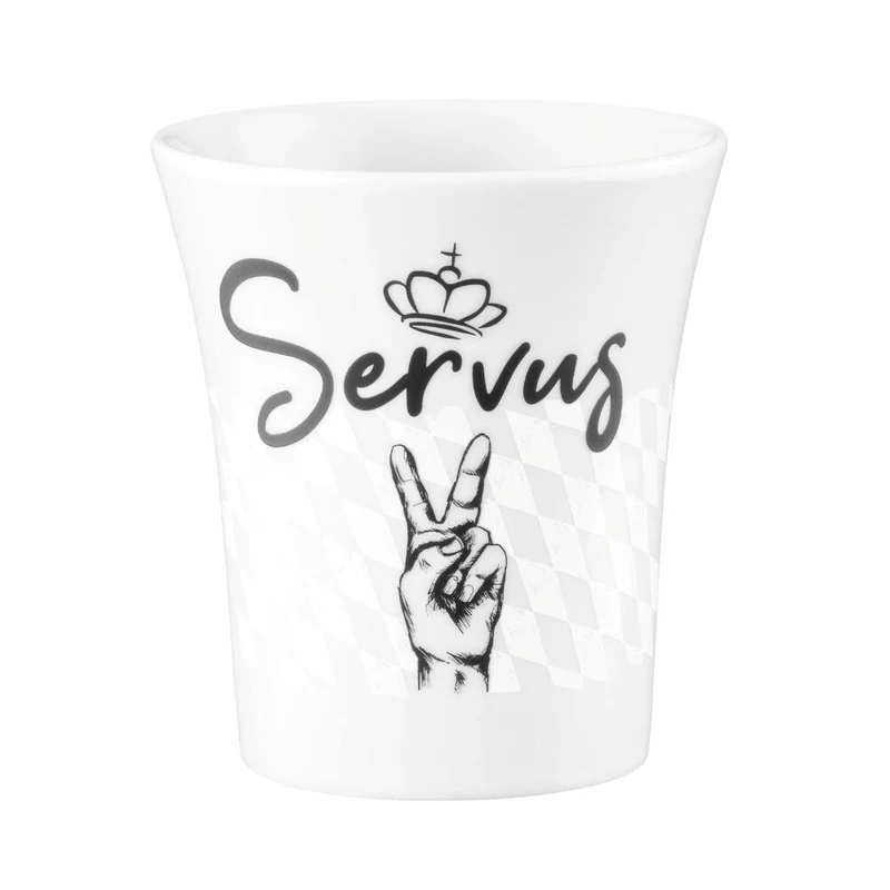 Seltmann Weiden Diva Becher Servus Bayernbecher, Kaffeebecher, Teetasse, Tasse, Porzellan, 400 ml, 001.771704