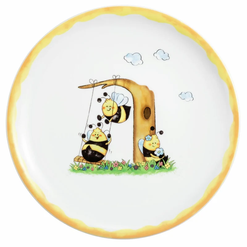 Seltmann Weiden Compact Speiseteller, Teller, Kinder, Porzellan, Fleißige Bienen, Ø 25.4 cm, 001.762039