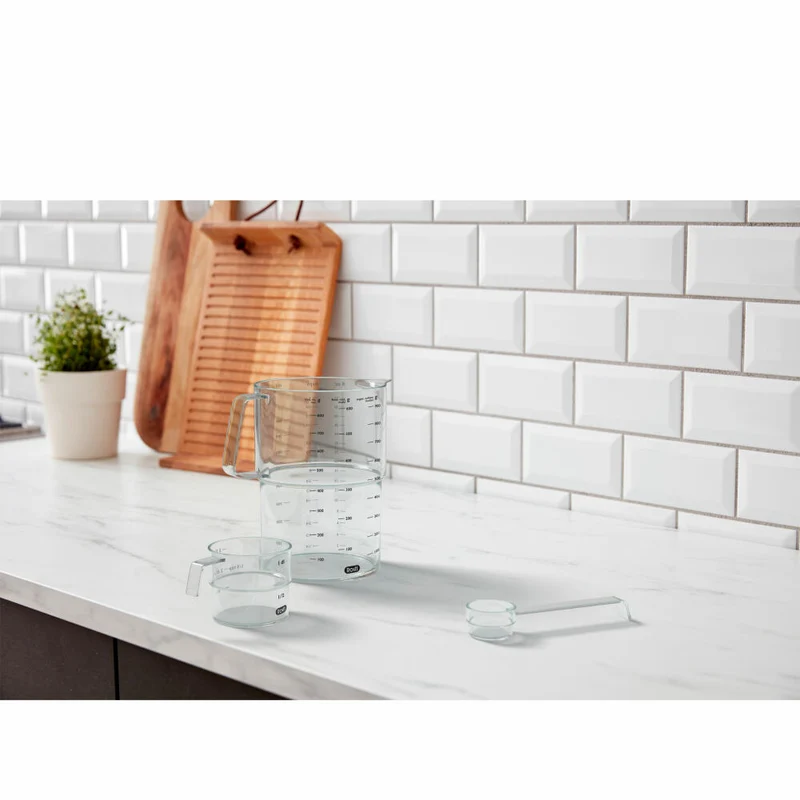 Rosti Mess-Set Mensura 3-tlg., 2 Messbecher, Messlöffel, SAN-Kunststoff, Klar, 25894