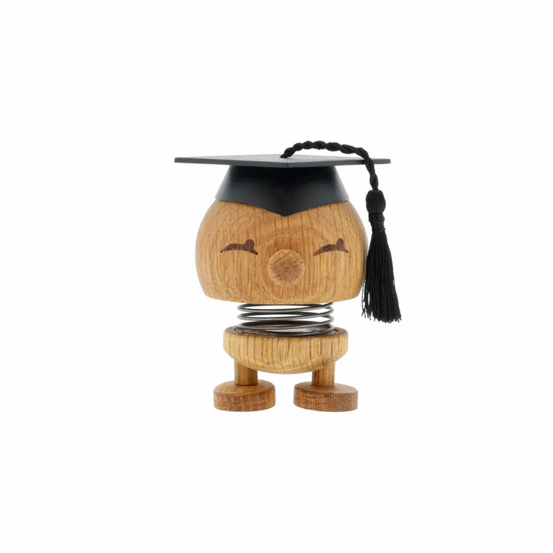 Hoptimist Dekofigur IQ Bimble S Oak, Student, Wackelfigur, Eichenholz, Braun, 6 cm, 27572