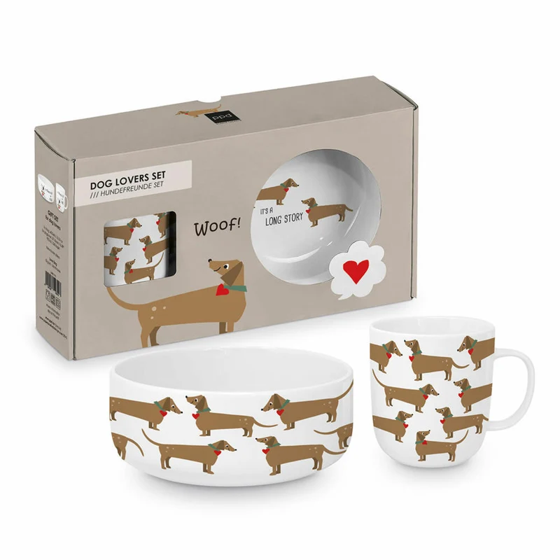 PPD Long Story Dog Set, 2-tlg., Futternapf, Napf, Tasse, Kaffeebecher, New Bone China, 163802669