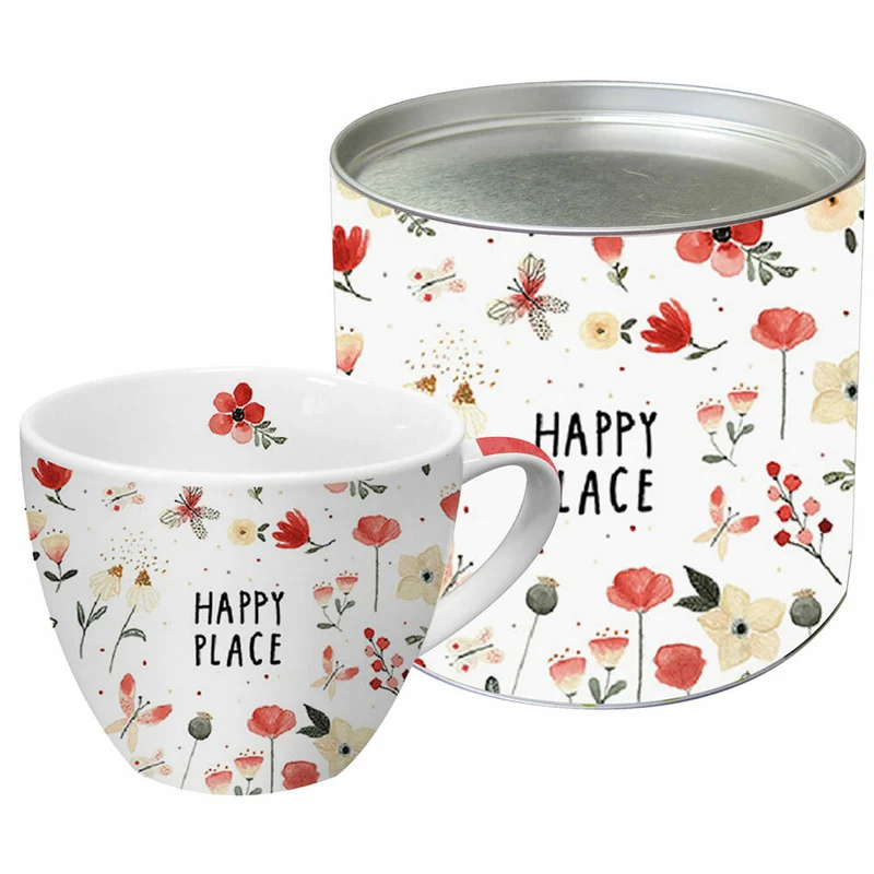 PPD Happy Place Big Mug, Tasse, Becher, Kaffeebecher, Teetasse, in Geschenkbox, New Bone China, 450 ml, 164002577