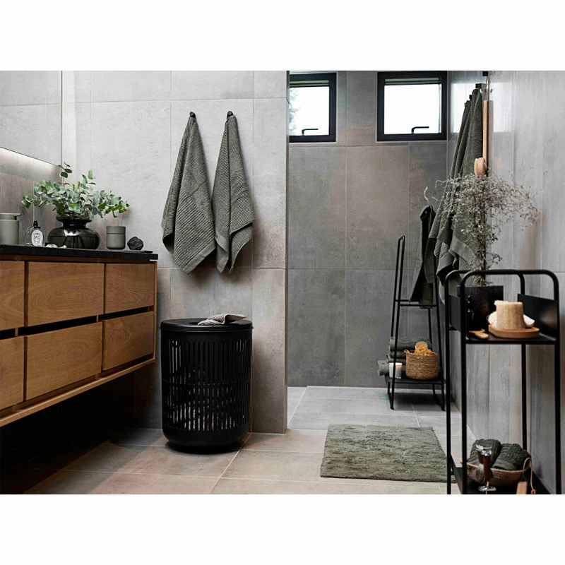Zone Denmark Wäschekorb Ume, Wäschebox, Wäschetruhe, Wäschesammler, Kunststoff, Black, 60 L, 26523