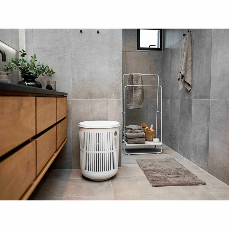 Zone Denmark Wäschekorb Ume, Wäschebox, Wäschetruhe, Wäschesammler, Kunststoff, White, 60 L, 26525