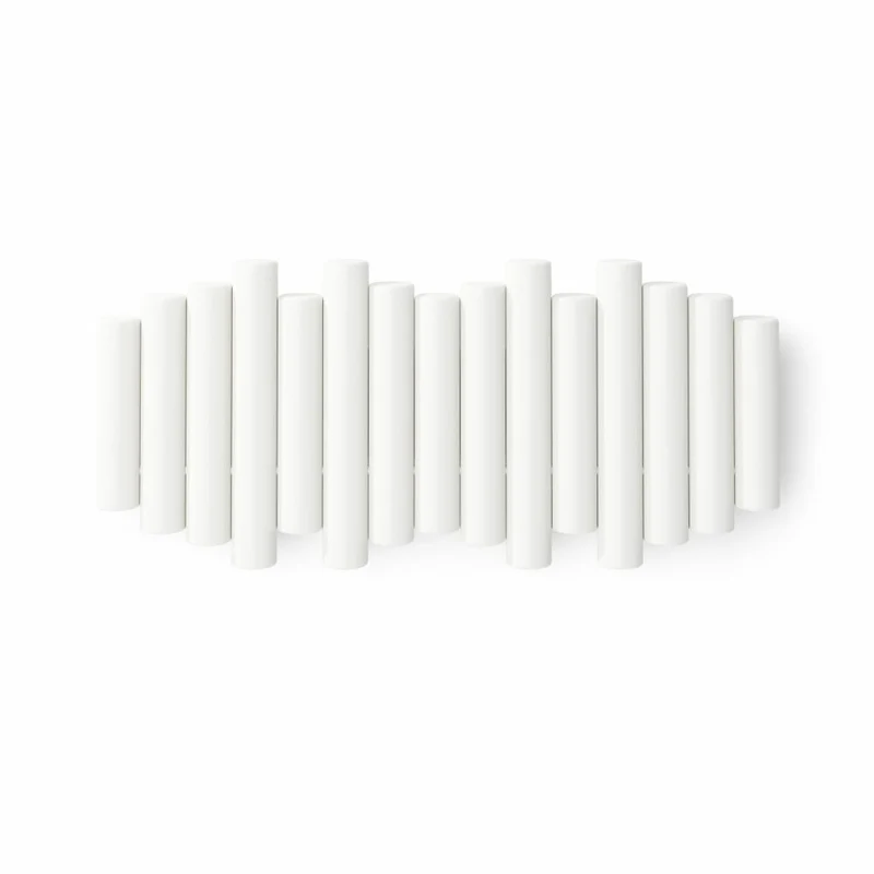 Umbra Garderobenleiste Picket mit 5 Haken, Wandgarderobe, Kiefernholz, Weiß, 38 x 16.5 cm, 1011471-660