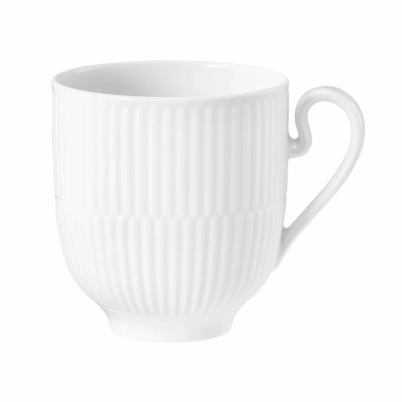 Königlich Tettau Amina Becher mit Henkel, Teetasse, Kaffeebecher, Kaffeetasse, Porzellan, Weiß, 350 ml, 004.106279