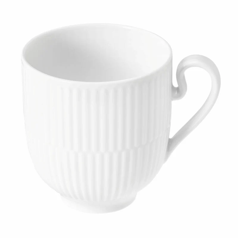 Königlich Tettau Amina Becher mit Henkel, Teetasse, Kaffeebecher, Kaffeetasse, Porzellan, Weiß, 350 ml, 004.106279