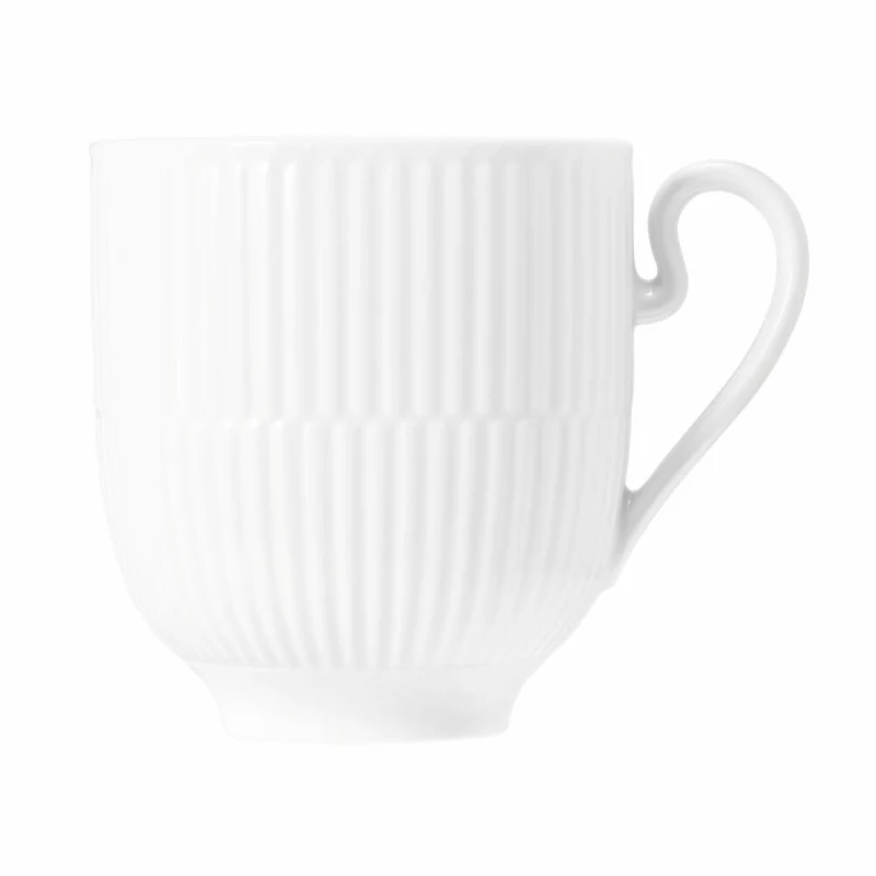 Königlich Tettau Amina Becher mit Henkel, Teetasse, Kaffeebecher, Kaffeetasse, Porzellan, Weiß, 350 ml, 004.106279
