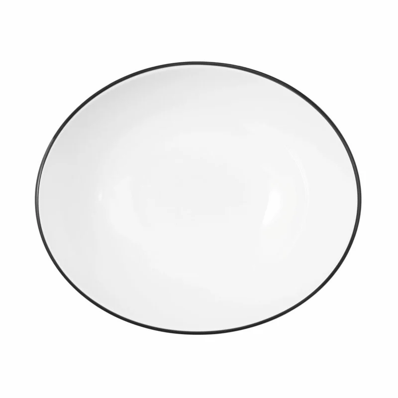 Seltmann Weiden Modern Life Bowl Oval, Schale, Schüssel, Porzellan, Black Line, 18.9 x 15.8 cm, 001.771826